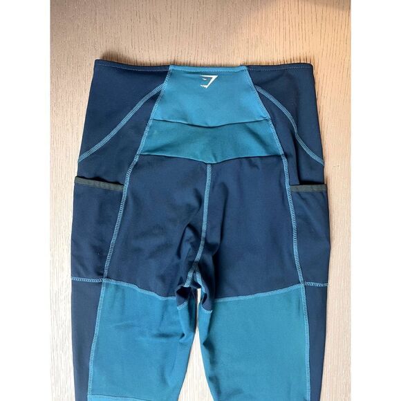 Gymshark Blue Tonal Block Leggings Athletic Size Small Used - Picture 6 of 6
